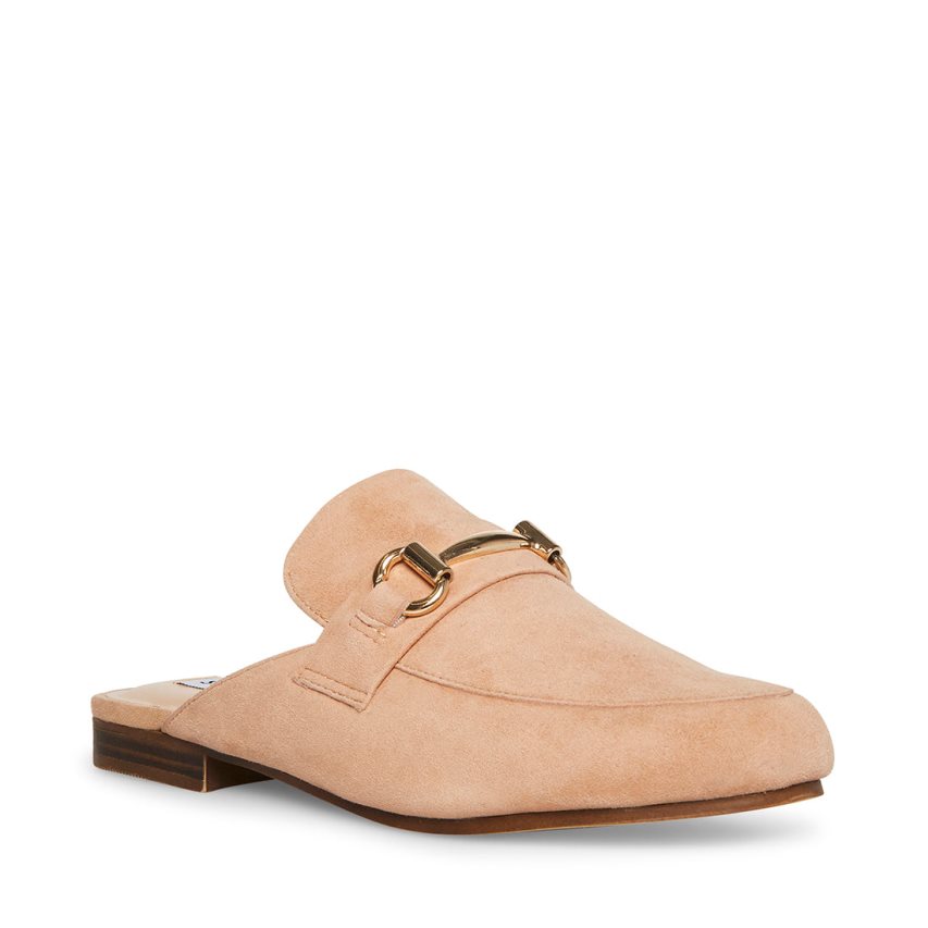 Beige Steve Madden Kandi Camel Suede Women's Mules | PH 6314DBY